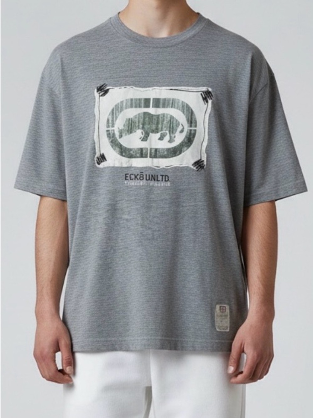 Vintage Y2K Ecko Unltd Gray Heather Rhino Logo Tee